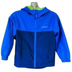 Eddie Bauer Blue Zippered Spring Lightweight Hooded Windbreaker Jacket XS (5/6)
